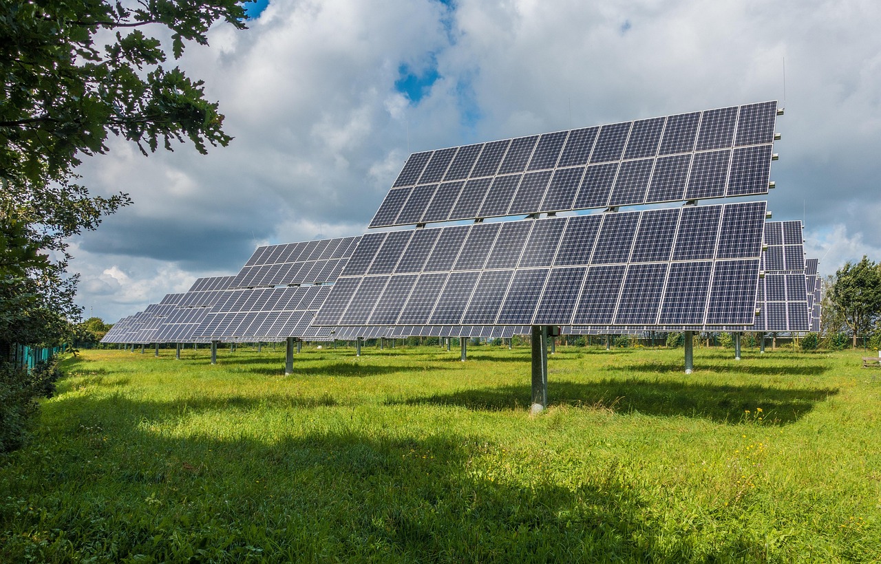 Dak met groendak en zonnepanelen voor energie.